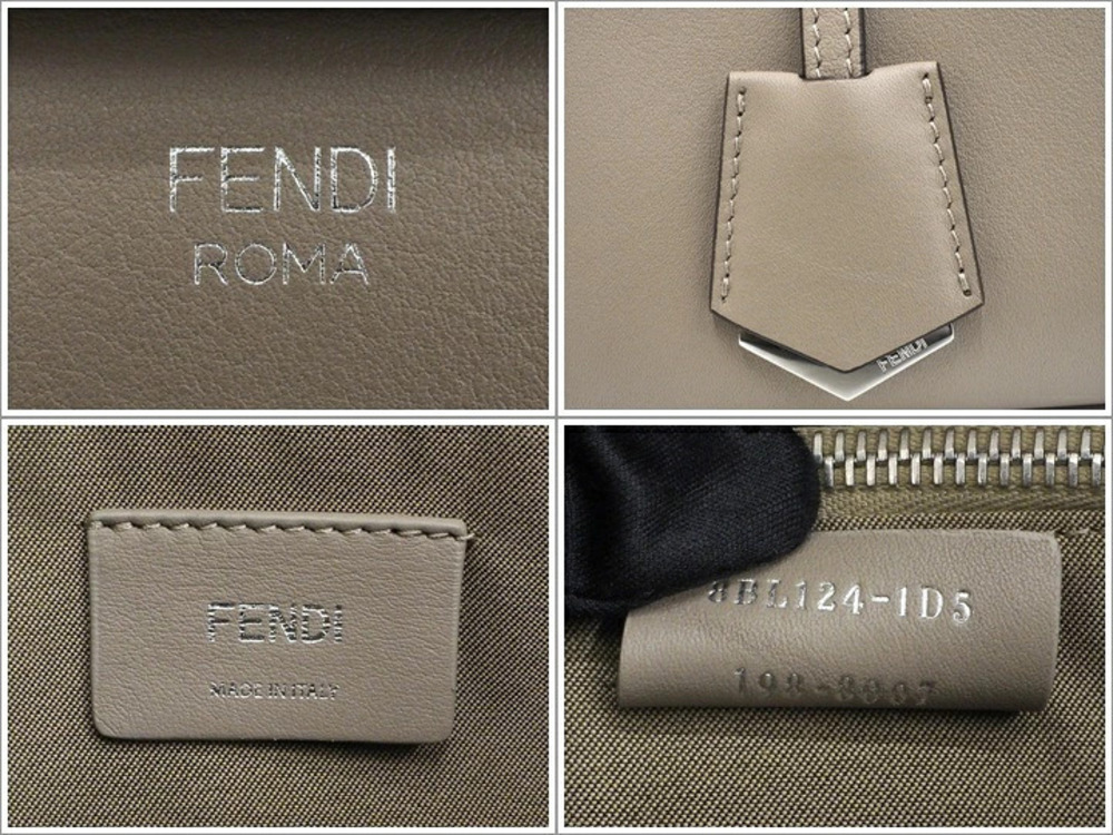 Fendi By The Way Handbag Boston Bag Shoulder Greige Gray